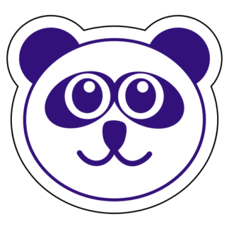 Smiling Panda Sticker (Purple)